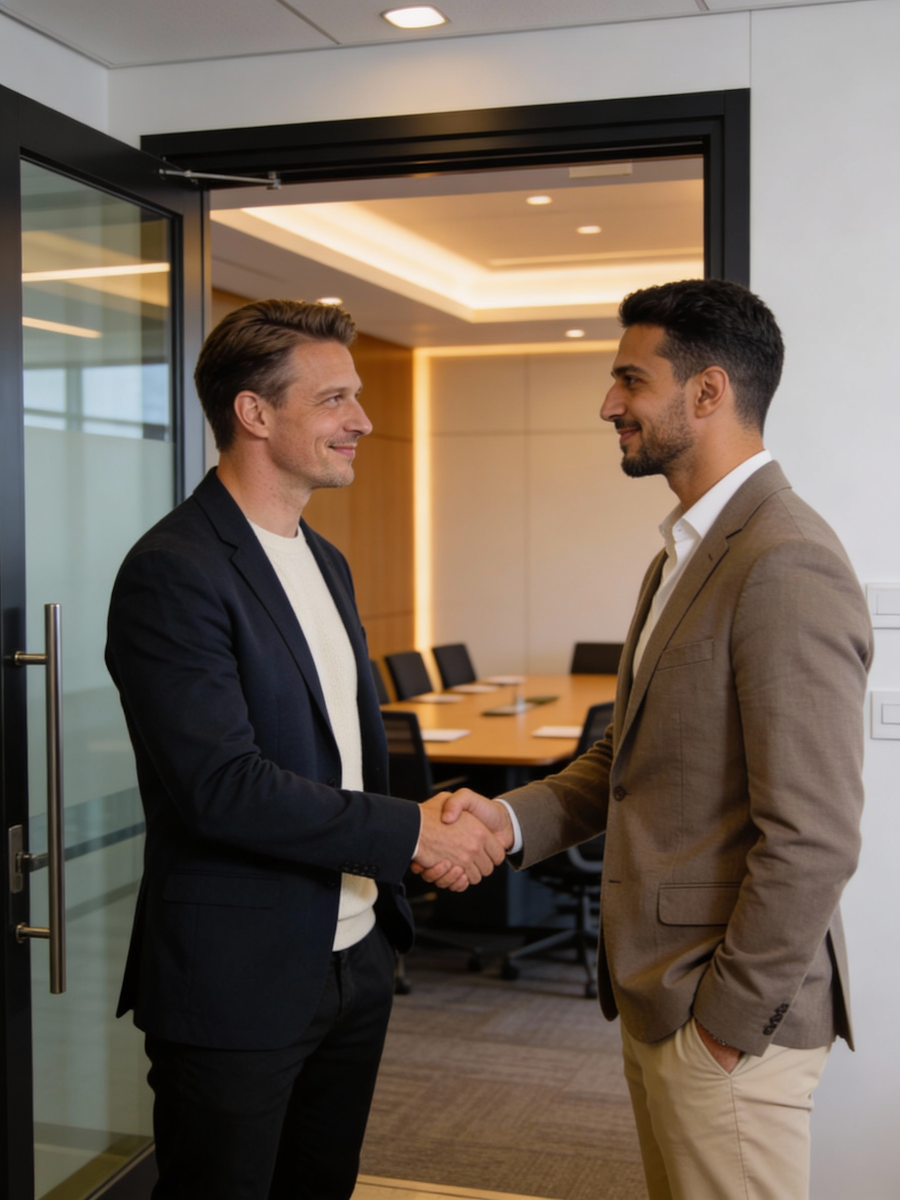 Professioneller Handschlag – Unternehmenskauf und Partnerschaft